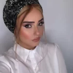 מטפחת לונג פייט מודפס כסף