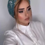 מטפחת לונג פייט מודפס טורכיז