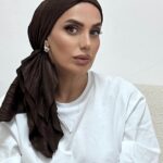 מטפחת מרובעת קיפולים חום