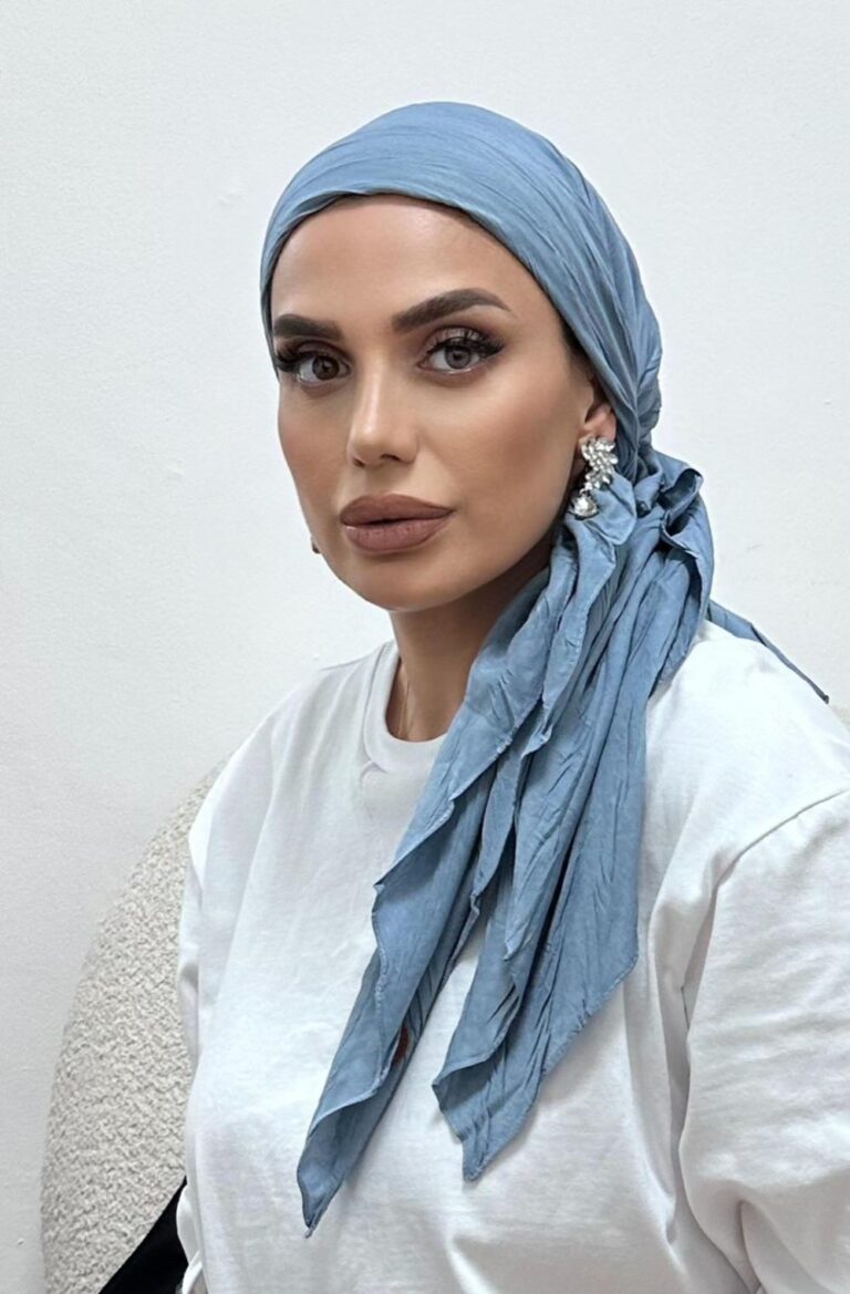 מטפחת מרובעת קיפולים תכלת