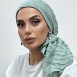 מטפחת מרובעת קיפולים ירוק בהיר