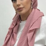 מטפחת מרובעת גדולה קרפ ורוד