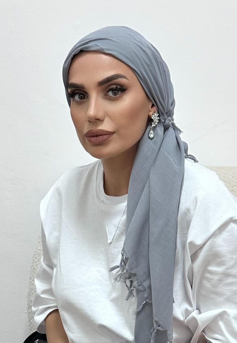 מטפחת מרובעת פרנז קטן כותנה אפור